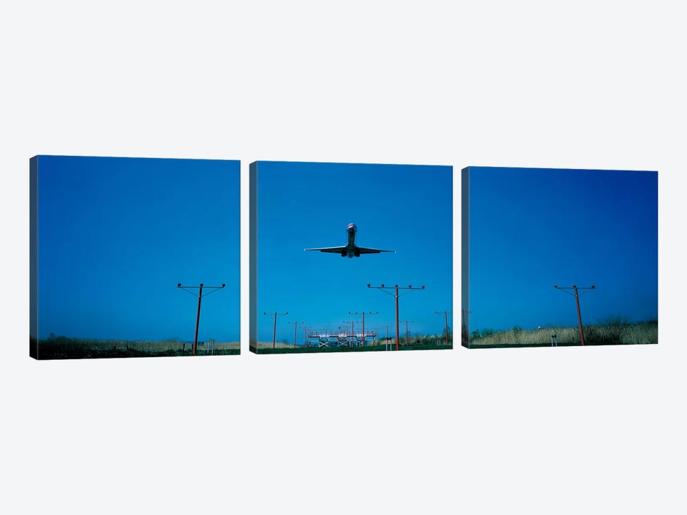 Airplane landing Philadelphia International Airport PA USA by Panoramic Images 3-piece Art Print
