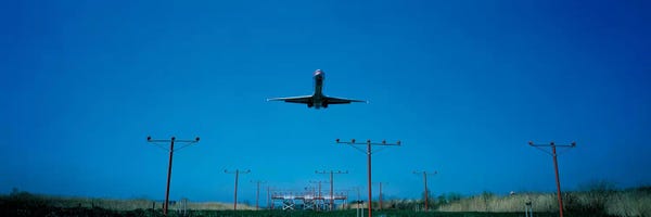 Airplane landing Philadelphia International Airport PA USA