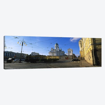 Tram Moving On A Road, Senate Square, Helsinki, Finland Canvas Print #PIM4804} by Panoramic Images Canvas Wall Art