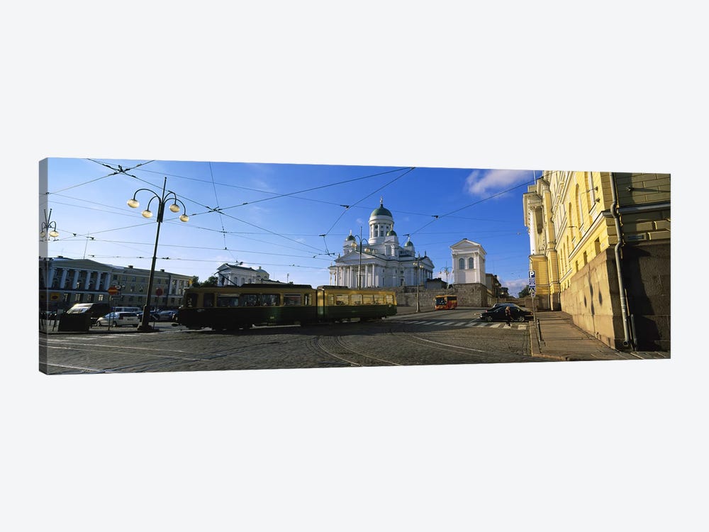 Tram Moving On A Road, Senate Square, Helsinki, Finland by Panoramic Images 1-piece Art Print