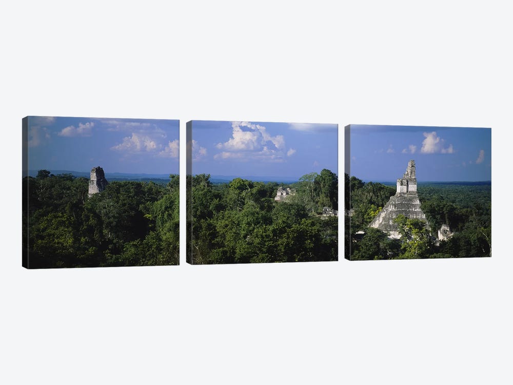High-Angle View Of Temple I (Temple Of The Great Jaguar), Tikal, El Peten, Guatemala by Panoramic Images 3-piece Canvas Wall Art