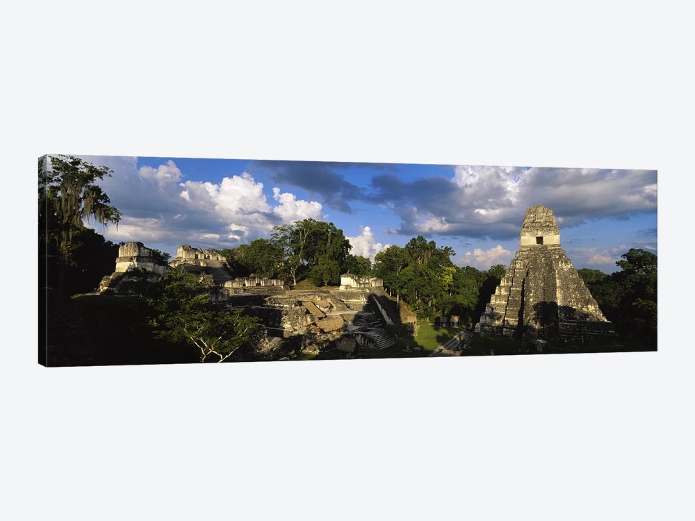 Shadows Over The Ancient Ruins Of Yax Mutal (Tikal), El Peten, Guatemala by Panoramic Images 1-piece Canvas Print