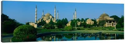 Garden in front of a mosque, Blue Mosque, Istanbul, Turkey Canvas Art Print