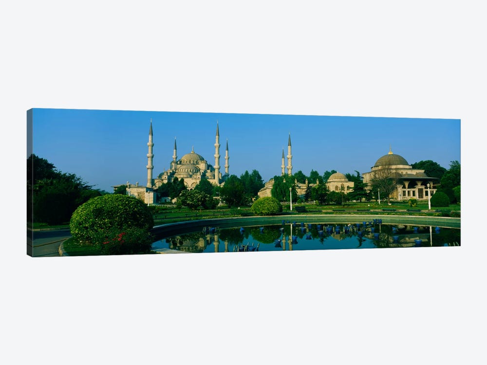 Garden in front of a mosque, Blue Mosque, Istanbul, Turkey by Panoramic Images 1-piece Canvas Art Print