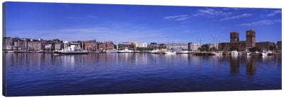 Waterfront Architecture, Oslo Harbor, Oslo, Ostlandet, Norway Canvas Art Print