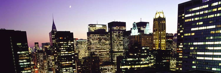 Buildings lit up at dusk, Manhattan, New York City, New York State, USA