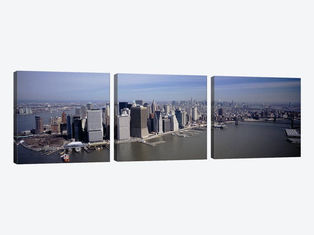 High Angle View Of Skyscrapers In A City, Manhattan, NYC, New York City, New York State, USA by Panoramic Images 3-piece Canvas Print