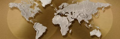 Close-up of a world map by Panoramic Images canvas print