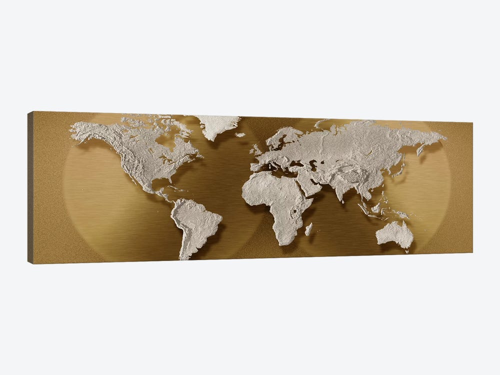 Close-up of a world map by Panoramic Images 1-piece Canvas Artwork