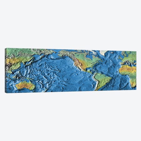 Close-up of a world map Canvas Print #PIM4838} by Panoramic Images Canvas Artwork
