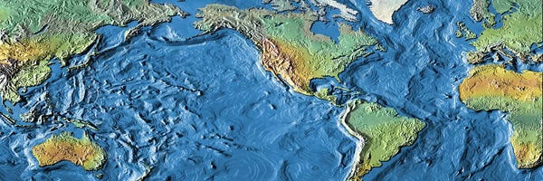 Earth: Close-up of a world map by Panoramic Images