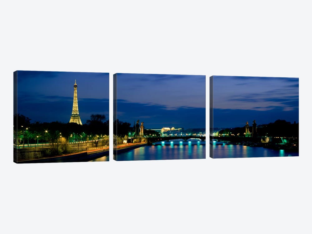 Pont Alexandre III, Seine, Paris, Ile-de-France, France by Panoramic Images 3-piece Canvas Art Print