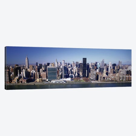 Buildings on the waterfront, Manhattan, New York City, New York State, USA Canvas Print #PIM4850} by Panoramic Images Canvas Wall Art