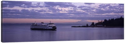 Ferry in the seaBainbridge Island, Seattle, Washington State, USA Canvas Art Print - Seattle Art
