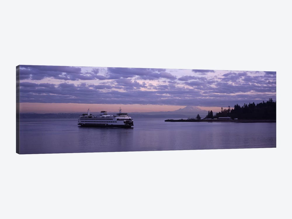Ferry in the seaBainbridge Island, Seattle, Washington State, USA by Panoramic Images 1-piece Canvas Art Print