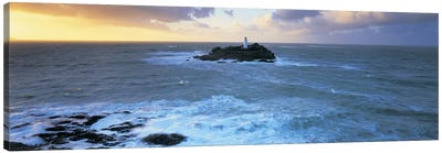 Godrevy Lighthouse, Godrevy Island, St Ives Bay, Cornwall, England, United Kingdom Canvas Art Print - Nautical Art