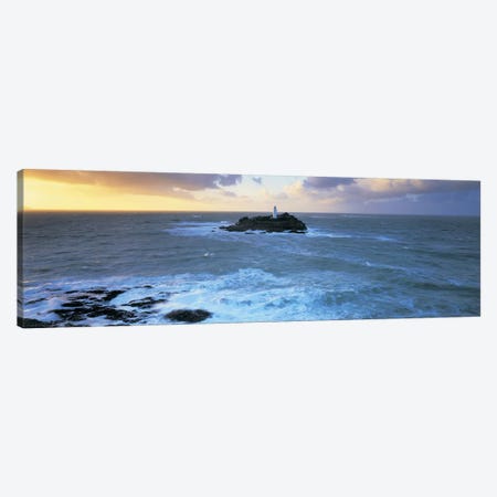 Godrevy Lighthouse, Godrevy Island, St Ives Bay, Cornwall, England, United Kingdom Canvas Print #PIM4857} by Panoramic Images Canvas Art Print