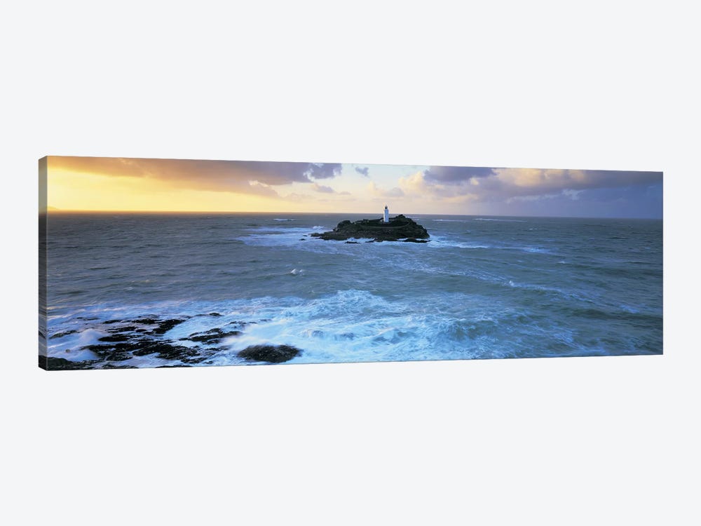 Godrevy Lighthouse, Godrevy Island, St Ives Bay, Cornwall, England, United Kingdom by Panoramic Images 1-piece Art Print