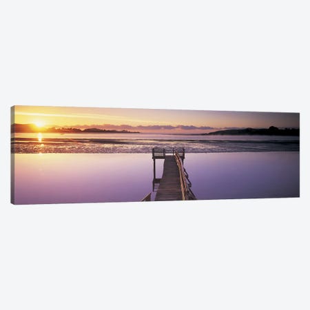 High angle view of a pier on a river, Pounawea, The Catlins, South Island New Zealand, New Zealand Canvas Print #PIM4858} by Panoramic Images Canvas Wall Art