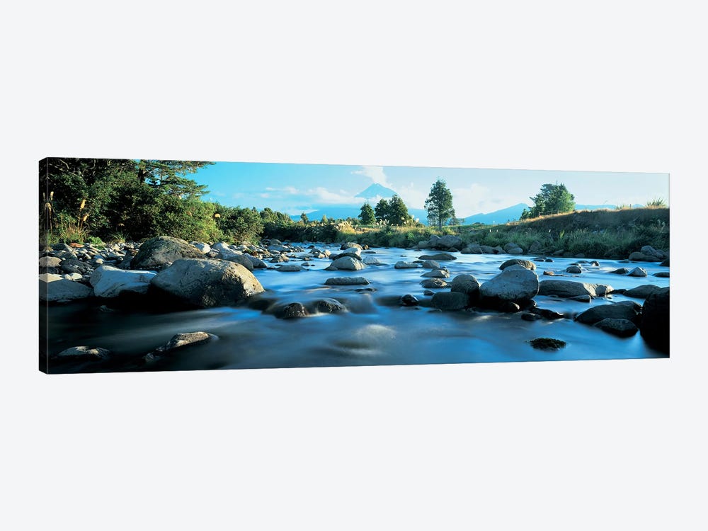 Rocks in the river, Mount Taranaki, Taranaki, North Island, New Zealand by Panoramic Images 1-piece Canvas Art Print