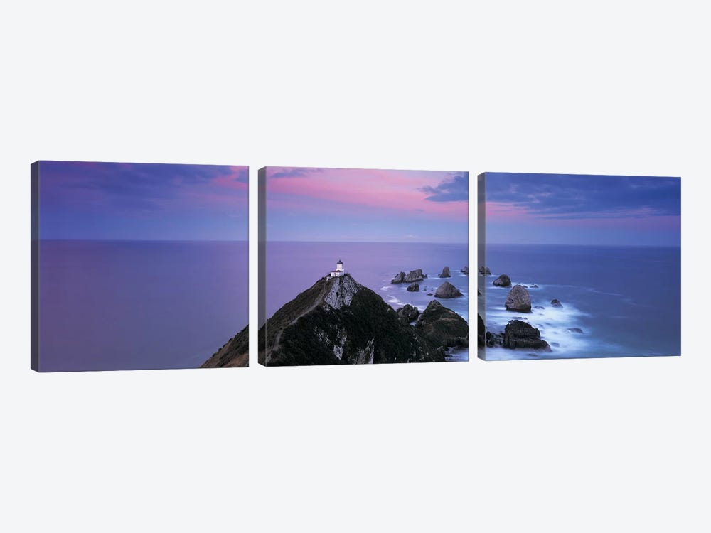 Nugget Point Lighthouse, Nugget Point, The Catlins, Otago, South Island, New Zealand by Panoramic Images 3-piece Canvas Wall Art