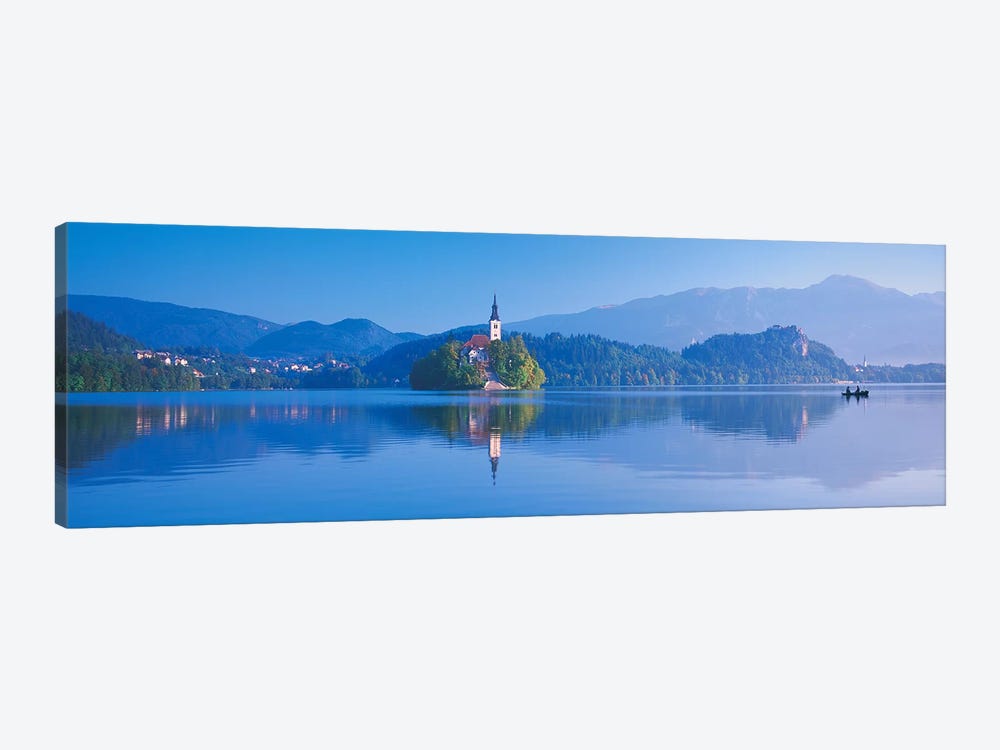 Foothill Landscape Featuring Pilgrimage Church Of The Assumption Of Mary (Our Lady Of The Lake), Bled, Slovenia by Panoramic Images 1-piece Canvas Art Print