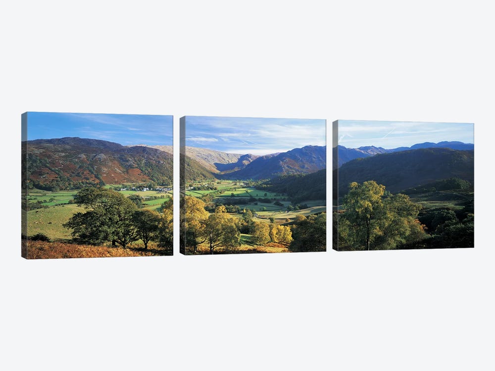 Valley Landscape, Borrowdale, Lake District, Cumbria, England, United Kingdom by Panoramic Images 3-piece Art Print