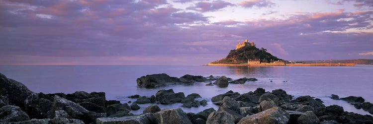 Distant View Of St Michael's Mount, Mount's Bay, Cornwall, England, United Kingdom