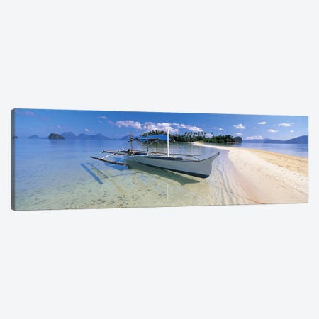Fishing boat moored on the beach, Palawan, Philippines #2 Canvas Print #PIM4875} by Panoramic Images Art Print