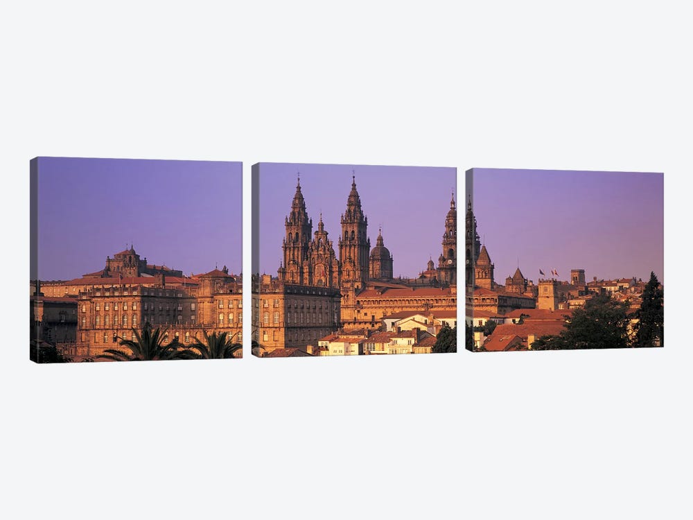Cathedral in a cityscapeSantiago De Compostela, La Coruna, Galicia, Spain by Panoramic Images 3-piece Canvas Artwork