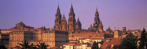 Places Of Worship: Cathedral in a cityscapeSantiago De Compostela, La Coruna, Galicia, Spain by Panoramic Images