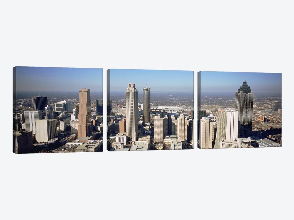 High angle view of buildings in a cityAtlanta, Georgia, USA by Panoramic Images 3-piece Canvas Wall Art