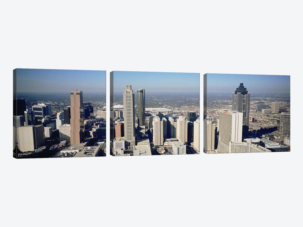 High angle view of buildings in a cityAtlanta, Georgia, USA by Panoramic Images 3-piece Canvas Art Print