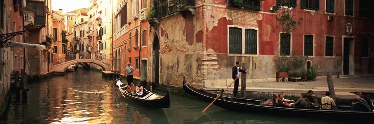 Gondolas Navigating The Canal, Venice, Italy