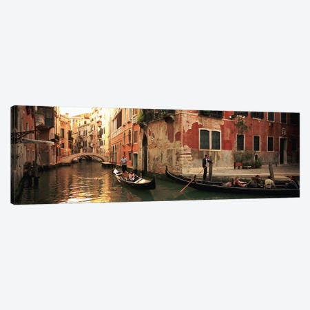 Gondolas Navigating The Canal, Venice, Italy Canvas Print #PIM4897} by Panoramic Images Canvas Art Print