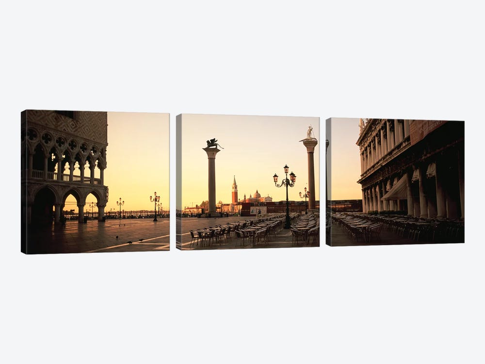 Piazzetta di San Marco At Dusk, Venice, Italy by Panoramic Images 3-piece Canvas Artwork