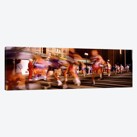 Blurred Motion Of Marathon Runners, Houston, Texas, USA Canvas Print #PIM48} by Panoramic Images Canvas Wall Art
