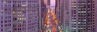 Aerial View Of An Urban Street, Michigan Avenue, Chicago, Illinois, USA by Panoramic Images multi panel art