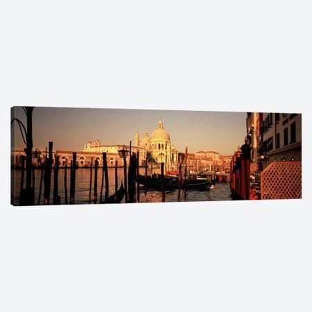 Moored Gondolas In A Canal I, Venice, Italy Canvas Print #PIM4904} by Panoramic Images Art Print