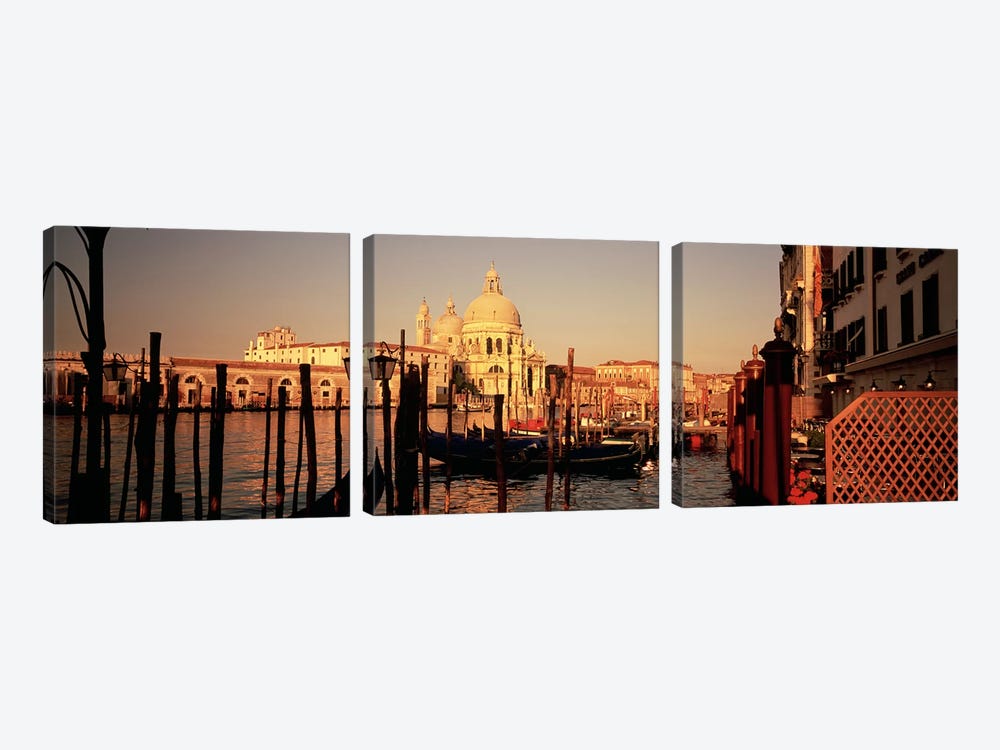 Moored Gondolas In A Canal I, Venice, Italy by Panoramic Images 3-piece Canvas Wall Art