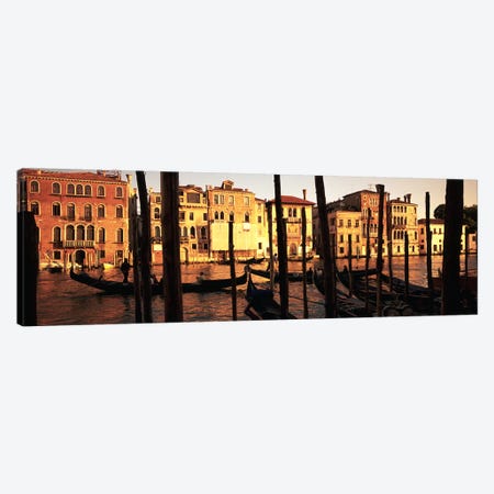Moored Gondolas In A Canal II, Venice, Italy Canvas Print #PIM4905} by Panoramic Images Art Print