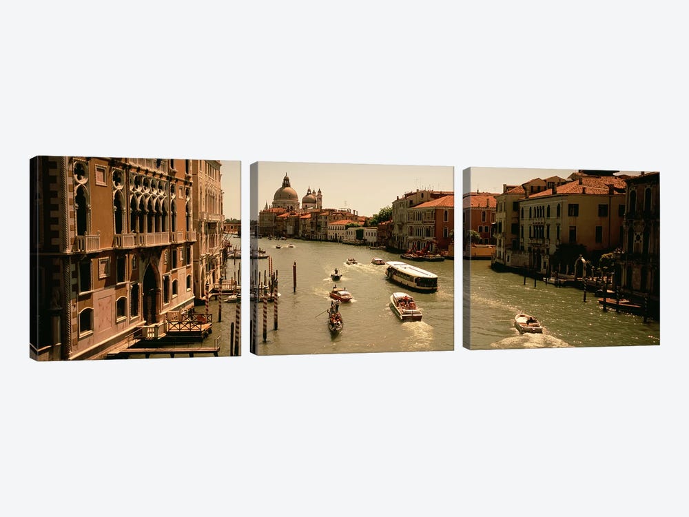 Daytime Activity, Grand Canal, Venice, Italy by Panoramic Images 3-piece Art Print