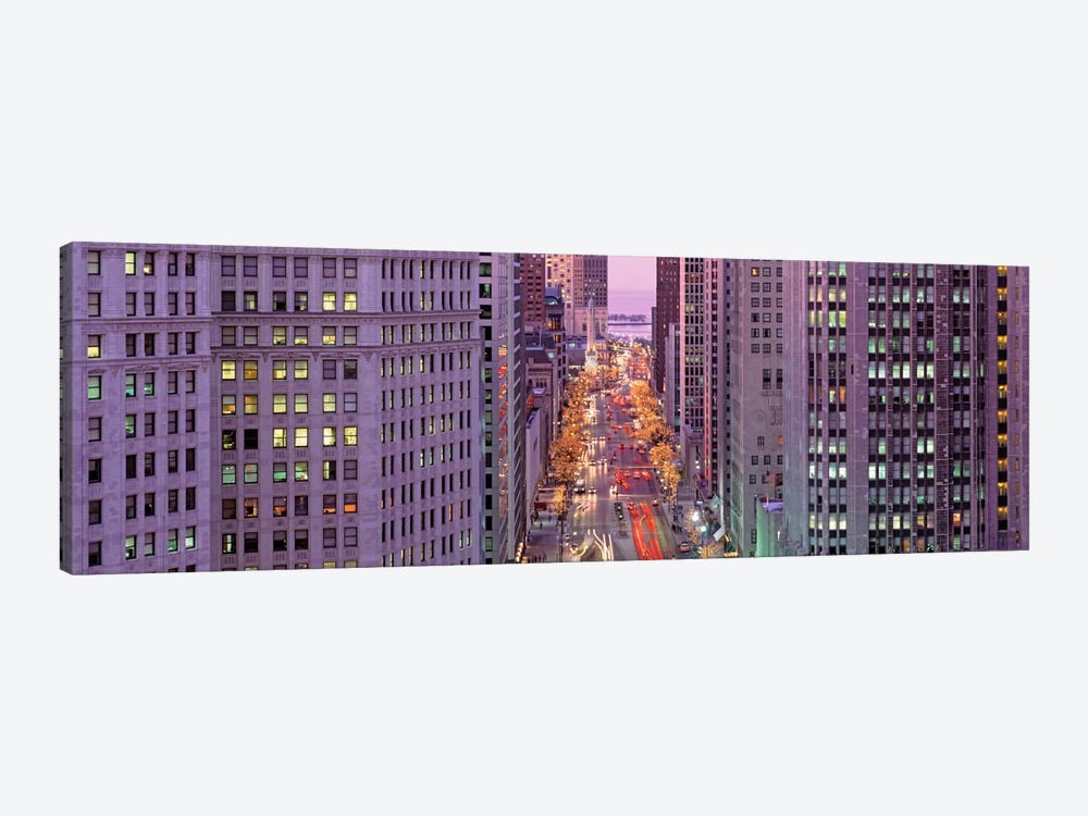 Aerial View Of An Urban Street, Michigan Avenue, Chicago, Illinois, USA by Panoramic Images 1-piece Canvas Wall Art
