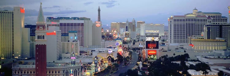 High angle view of buildings in a city, The Strip, Las Vegas, Nevada, USA