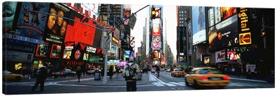 Traffic on a road, Times Square, New York City, New York, USA Canvas Art Print - City Street Art