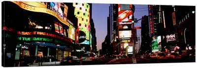 Traffic on a road, Times Square, New York City, New York, USA #2 Canvas Art Print - Times Square