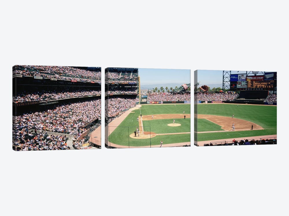 High angle view of a stadium, Pac Bell Stadium, San Francisco, California, USA by Panoramic Images 3-piece Canvas Artwork