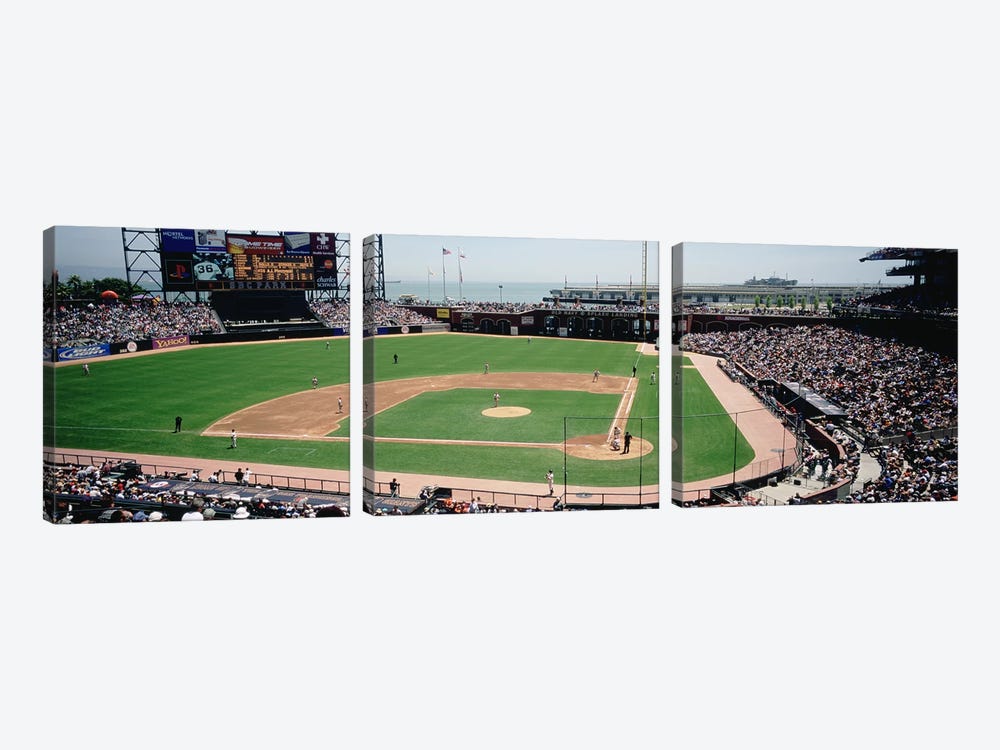 High angle view of a stadium, Pac Bell Stadium, San Francisco, California, USA #3 by Panoramic Images 3-piece Canvas Art Print