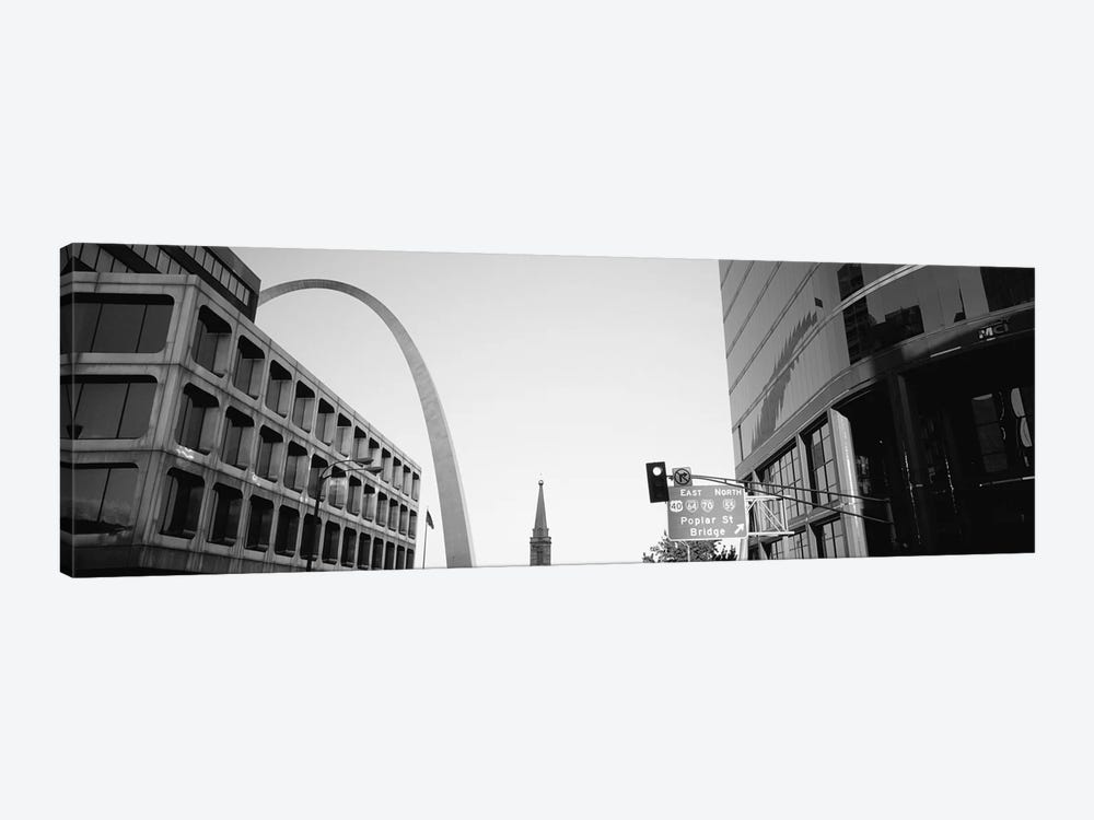 Low-Angle View From 4th Street In B&W, St. Louis, Missouri, USA by Panoramic Images 1-piece Canvas Art