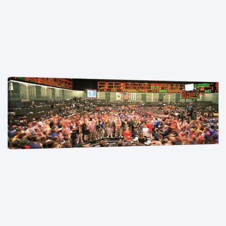 Large group of people on the trading floor, Chicago Board of Trade, Chicago, Illinois, USA Canvas Print #PIM4935} by Panoramic Images Canvas Artwork